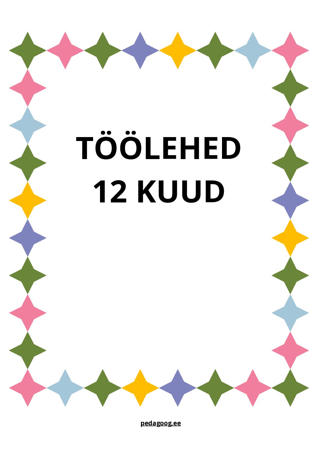 "12 kuud" töölehed (PDF)